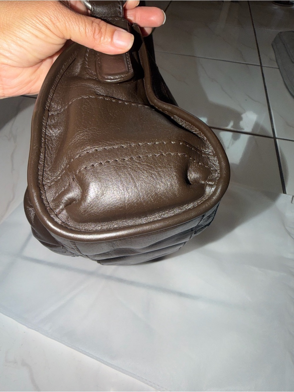 Vintage Fossil Brown Shoulder Bag Classic Everyday Purse - Picture 9 of 16